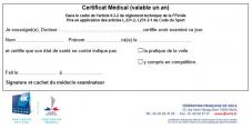 Cerificat medical ffv