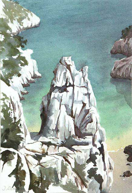 Calanque d’En Vau. La Petite Aiguille - Aquarelle