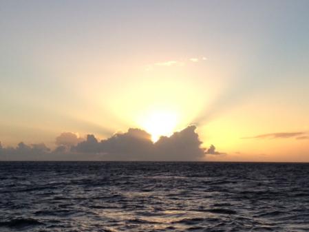 Magnifique coucher de soleil sur les caraibes