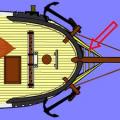 Comment s'appelle la plate-forme triangulaire à caillebotis située à l'avant d'un vaisseau ?