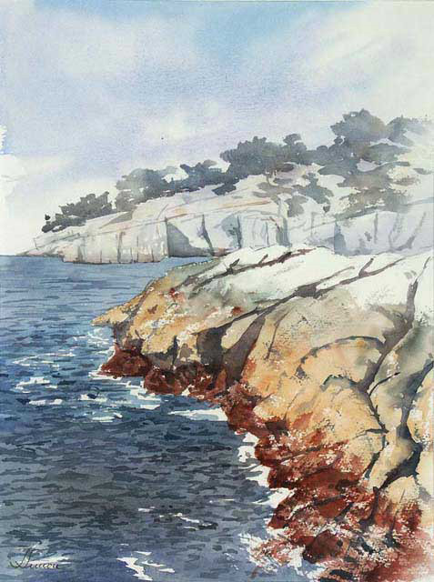 Presqu’île de port Miou - Aquarelle